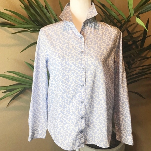 ORVIS Hearts Print Button Down Shirt -100% Cotton - Picture 16 of 16
